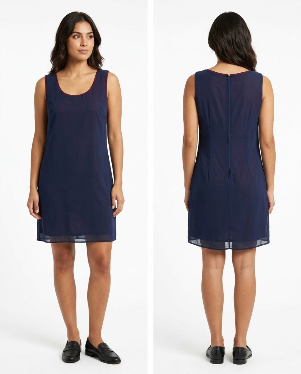 Vintage After Dark Sleeveless Lined Shift Dress Women See Measurements